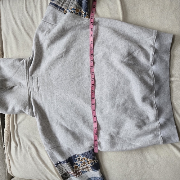 Abercrombie & Fitch Gray Hoodie with Patchwork Sleeves Size XS - Picture 4 of 5